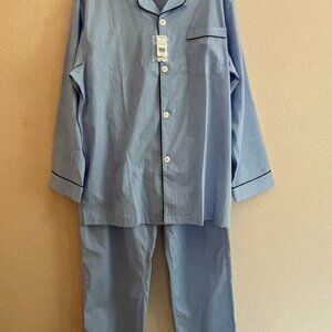 MEN'S BROOKS BROTHERS BLUE PLAID 2-PIECE PAJAMA SET SIZE LARGE NWT